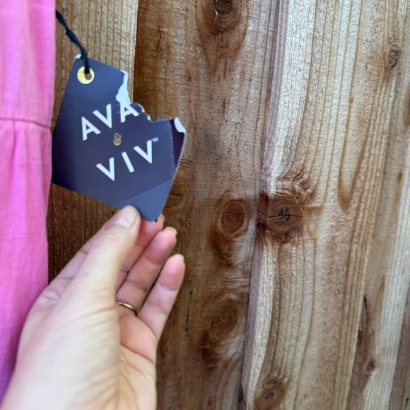 🌿 Hot Pink Off-The-Shoulder Ruffle Linen Midi Dress 🌿🌿 - Picture 9 of 10